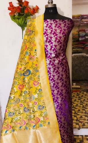 Buy Banarasi Unstitch Dress Material For Women