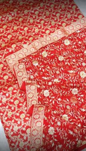 New Collection Red Banarsi Unstitch Suit by Brahmani Boutique