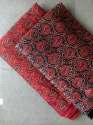 Ajrakh Red-Black Mashru Silk Fabric thumb 7