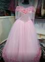 Get Net Baby Pink Ball Gown For Women