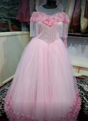 Get Net Baby Pink Ball Gown For Women