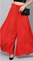Red Plain Gharara Pant