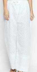 White Chikankari Palazzo Pant