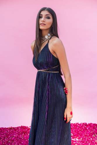Designer Purple Shimmer Jumpsuit 