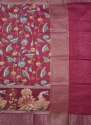  Floral Printed Burgundy Chanderi Silk Cotton Saree for Ladies  thumb 3