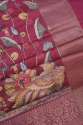  Floral Printed Burgundy Chanderi Silk Cotton Saree for Ladies  thumb 4