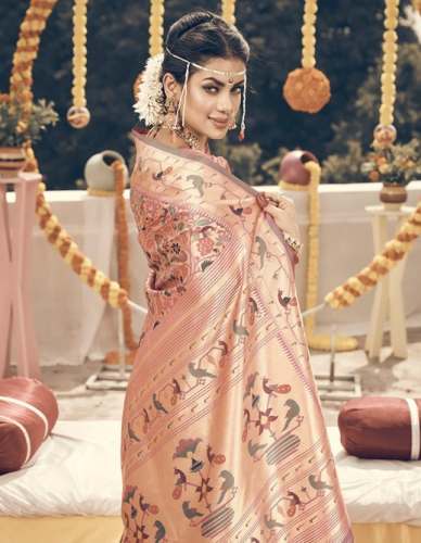 Paithani Silk Bridal Saree For Ladies by Julahaa Sarees