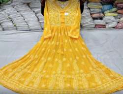 New Collection Yellow Chikankari Kurti