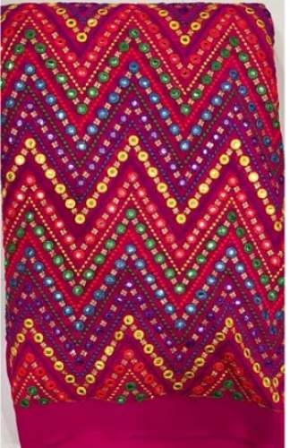 Georgette Mirror Work Fabric