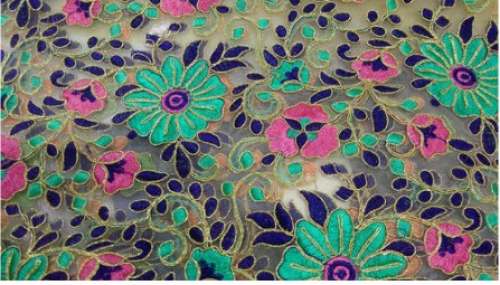Net Embroidered Fabric by Kataria Silk Mills