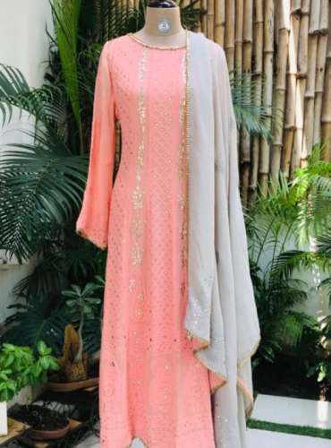 Pink Kurti  Pant Dupatta Set At Wholesale Rate by Pechani