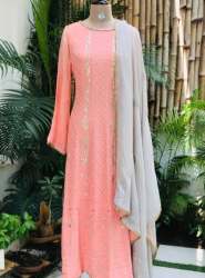 Pink Kurti  Pant Dupatta Set At Wholesale Rate