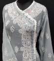 New White Chikankari Kurti At Wholesale
