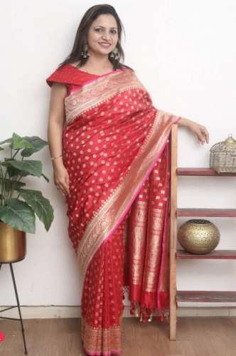 Booti Design Pure Banarasi Katan Silk Saree  by Luxurion World