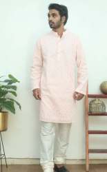 Fancy Chikankari Georgette Work Mens Kurta 