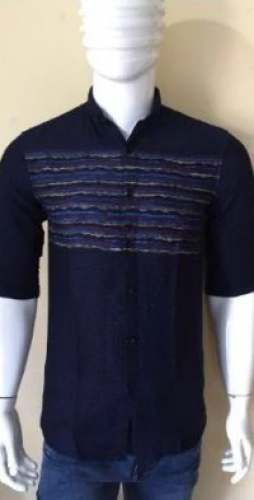 Trendy Mens Half Sleeve mens Blue Shirt by United Fashion Colors