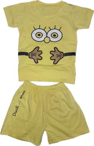 Yellow Kids T shirt with Short  by M s ILA GARMENTS AND TEXTILES