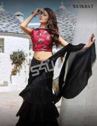 New Black Ruffle Saree At Wholesale Rate
