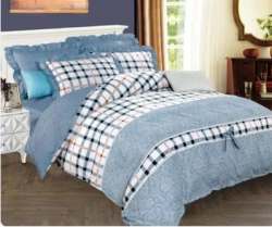 Grey Color Ac Quilt Comforter Set 