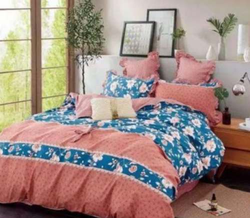 Poly Cotton Floral Printed Comforter Set 