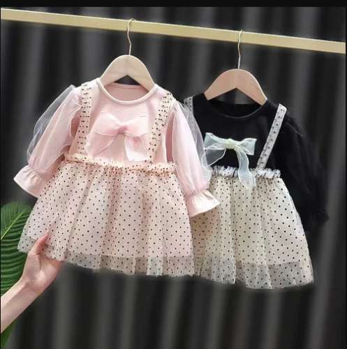 Designer Round Neck Printed Kids Frock 
