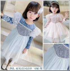 Net Fabric Party Wear Kids Frocks