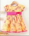 New Fancy Yellow color Polyester Girls frock  