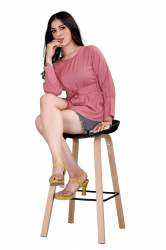 Cotton Rayon Western Top With Belt