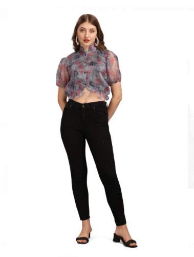 Designer Flower Print Ladies Top 