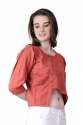 New Orange Slub Rayon Western Top  thumb 4