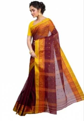 Traditional Bengal Tant Cotton Saree from Nadia by DAS TEXTILE 