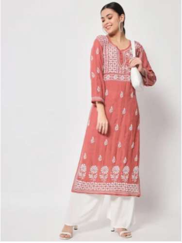Embroidered rayon kurtis
