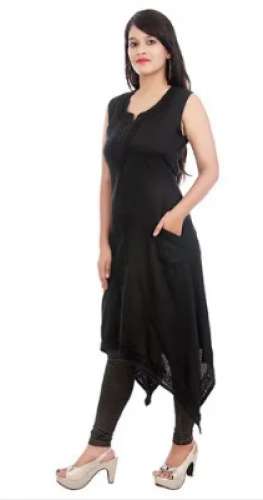 Lucknowi Rayon Casual Wear Chikankari  Kurtis by Balaji Handicrafts Private Limited