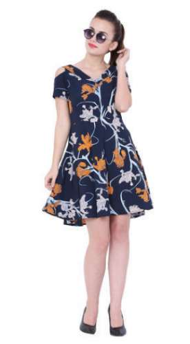 Blue color Western wear Printed One Piece Dress  by Galaxy Enterprises