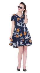 Blue color Western wear Printed One Piece Dress 