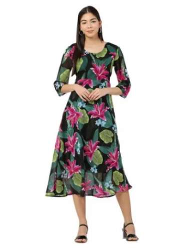Round Neck Casual Wear Ladies one piece Dress
