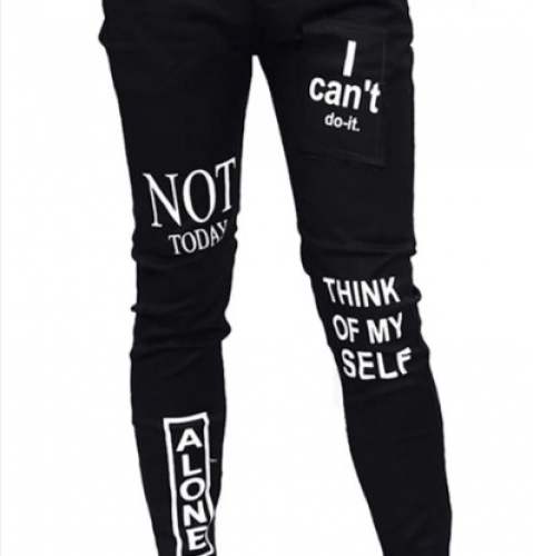 Fancy Black Printed Mens Denim Jeans  by S K Star Garments