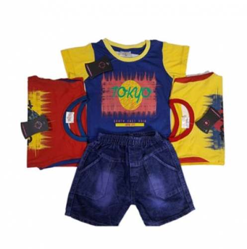 Kids Boys T shirt With Short Pant Set  by S K Star Garments