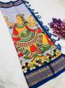 DIVYA Pure Kalamkari Silk Saree with Digital Print thumb 1