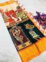 DIVYA Pure Kalamkari Silk Saree with Digital Print thumb 4