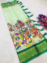 DIVYA Pure Kalamkari Silk Saree with Digital Print thumb 6