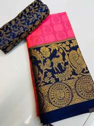 HIRAN MOR Jacquard Weaving Silk Cotton Saree