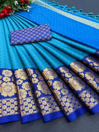 MOHINI Contrast Pallu Silk Cotton Saree