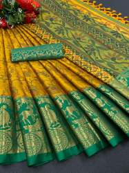 NIRVA Emboss Look Silk Cotton Saree