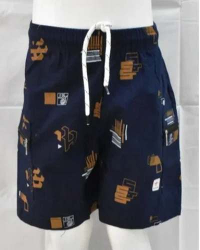 Navy Blue Printed Men bermuda shorts	