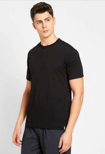 Riggas Men Plain Black Color T Shirt by Archana Garments
