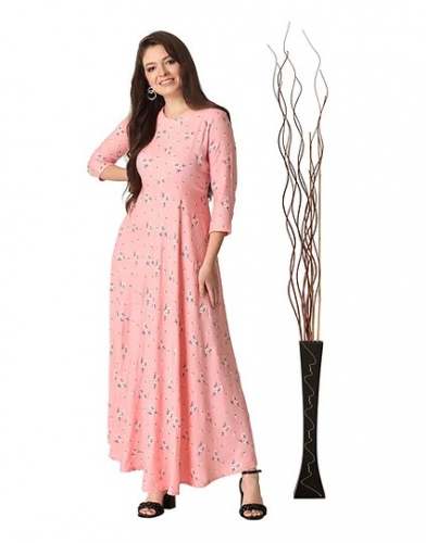 Pink Anarkali Kurti by Birdwings