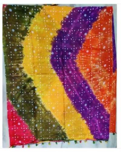 2.25 m Multicolor Tie Dye Cotton Dupatta by Mateshwari Trading Co 