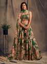 Embroidery Organza Printed Lehenga Choli thumb 6