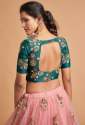 New Art Silk Pink Lehenga Choli  thumb 1